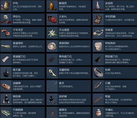 武侠乂游戏中的道具都有什么用