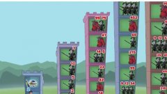 塔上有不同数字的小兵的游戏-一层一层打掉对方的塔的塔防游戏-塔上有不同数